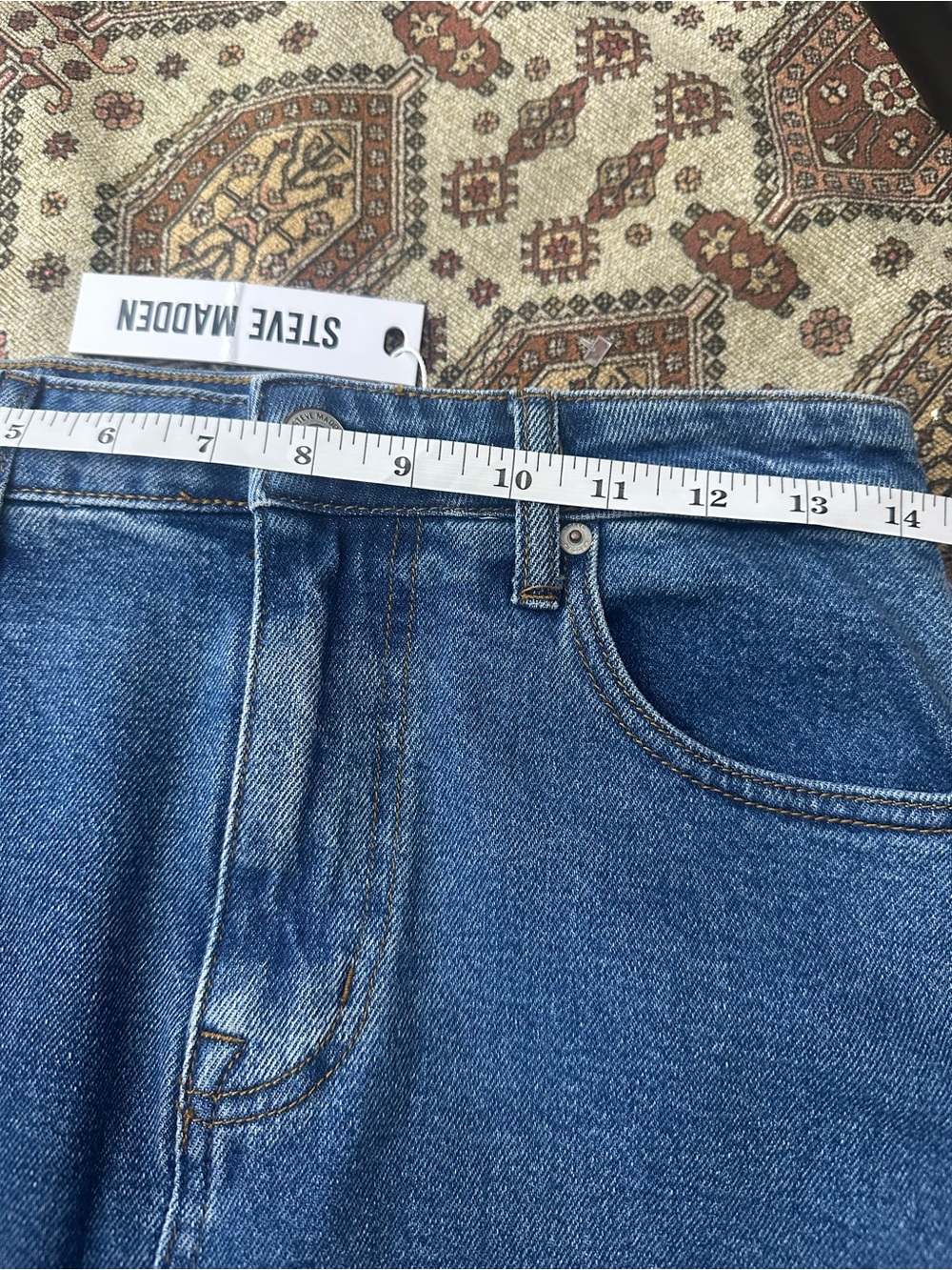 Steve Madden Blue Denim Midi Skirt NWT Size Small High Rise Straight Column - Picture 5 of 6